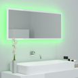 Nouveauté!Miroir Décoratif - Miroir Attrayante salon à LED de bain Blanc brillant 100x8,5x37 cm Aggloméré505-3