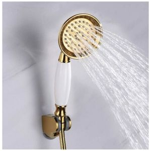 Pommeau De Douche Universel CIENCIA Doré - 5 Modes, Flexible 1,5m, Support Mural - Raccord G1/2, Buses Silicone