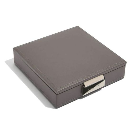 Stackers Boîte à Boutons De Manchette De Voyage Zippée Noire