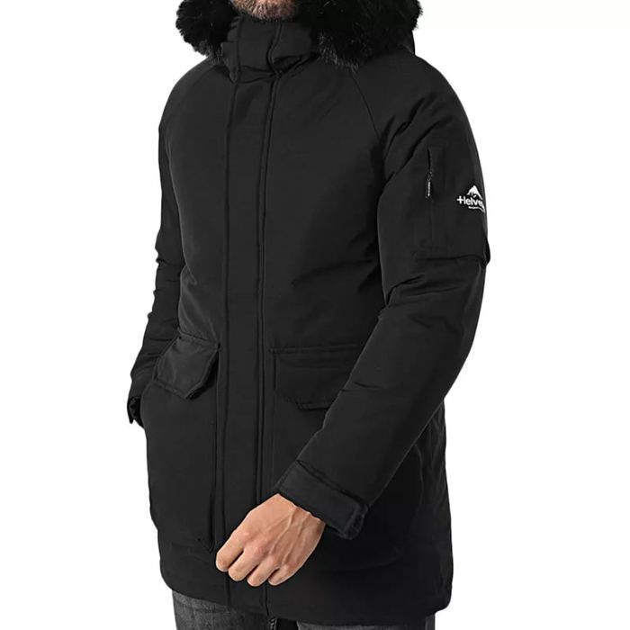 Parka à capuche Helvetica DREAM Noir Cdiscount Prêt-à-Porter