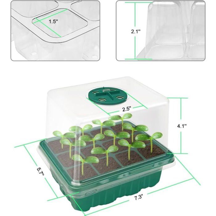 YAUNGEL Mini Serre pour Plantes, 5 Pièces Bac à Semis avec Tapis Chauffants, Contrôleur de Minuterie Luminosité Réglable, Plateau de Culture pour Plantes Universel intérieur avec Couvercle Ventilé YAUNGEL Mini Serre pour Plantes, 5 Pièces Bac à Semis avec Tapis Chauffants, Contrôleur de Minuterie Luminosité Réglable, Plateau de Culture pour Plantes Universel intérieur avec Couvercle Ventilé