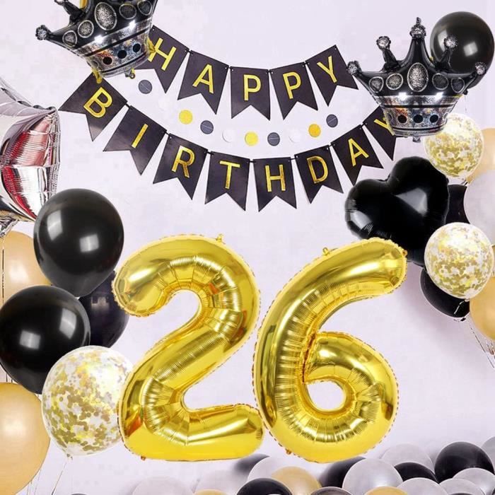 Lot de 26 Ballons Party Supplies déco de fête Kit d'anniversaire  Décoration, Anniversaire pour Enfants - Cdiscount Maison