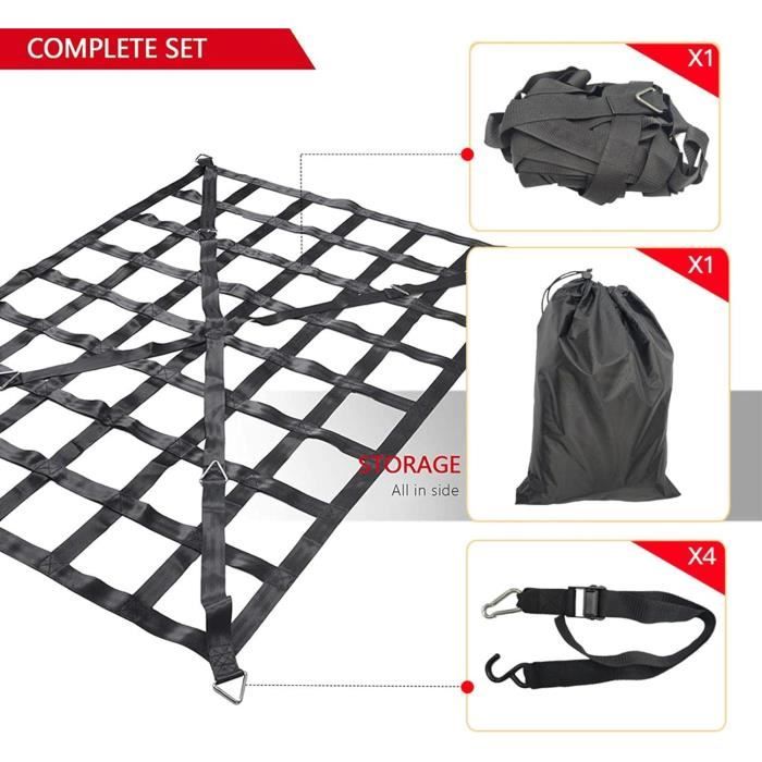 Filet Remorque Vegena 3,5x2,3m - Sécurité Chargement - Mailles Fines - Polyéthylène