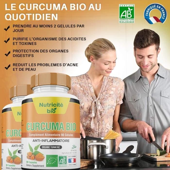 Curcuma Bio–Anti-inflammatoire naturel–Efficace–Effets immédiats