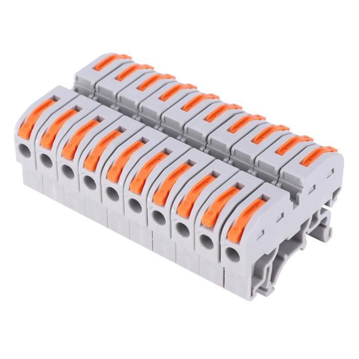 9 Pièces Connecteur électrique 2 en 4 sorties, Rapide Connecteur de Fil de  Conducteur Compact Ressort Bornier avec Levier Ecrou - Cdiscount Bricolage