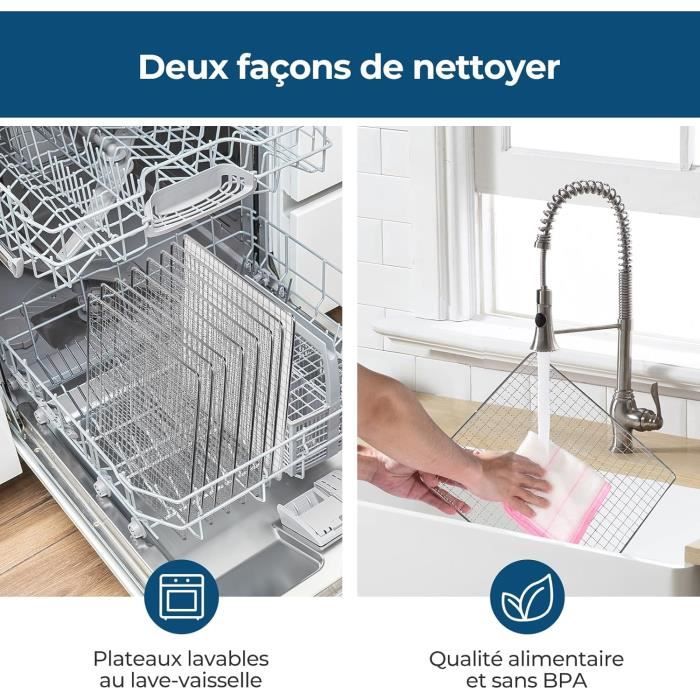 Déshydrateur Alimentaire 9 Plateaux Acier Inox - 1000W | Minuterie 48h | Température 35-75°C | Pour Fruits, Viande, Herbes