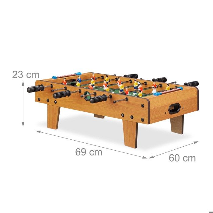 Relaxdays – Mini Babyfoot De Table 69 X 37 Cm – 6 Barres, 3 Joueurs Par Barre – Compteur 0-9 – Pour Enfants Et Adultes – Jeu De Voyage – Vert Et Marron