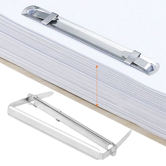Lot De 100 Pinces De Reliure En Acier Nickelé – 80 Mm, 2 Trous – Pour Classement, Archives Et Bureaux – Capacité 50 Mm D’épaisseur