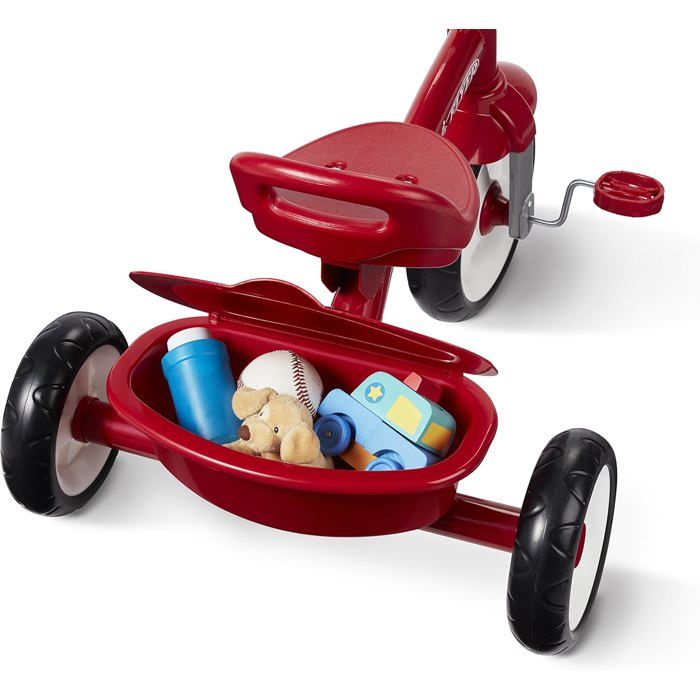 Radio Flyer Red Rider Tricycle – Cadre Acier – Siège Réglable – Coffre De Rangement – Dès 2,5 Ans – 22 Kg Max – Extérieur