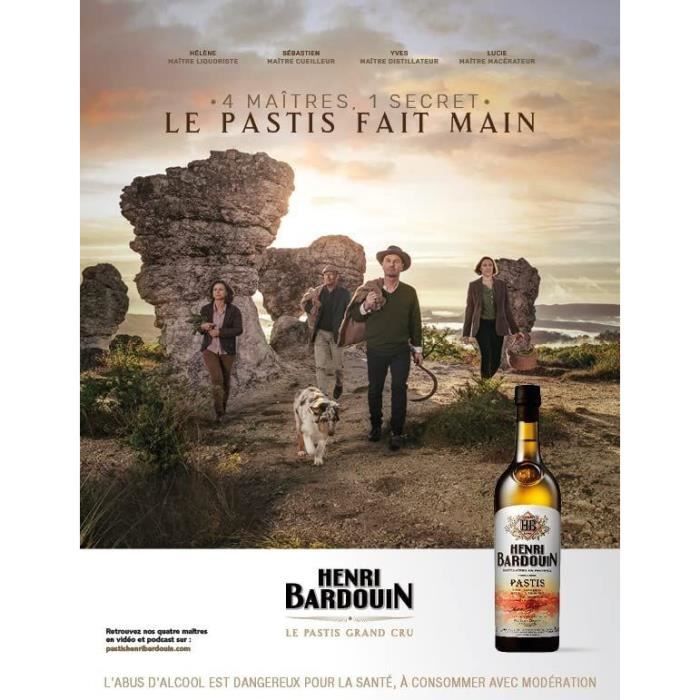 Pastis Henri Bardouin 70cl - Distilleries de Provence 45° - Saumane Arts &  Vin