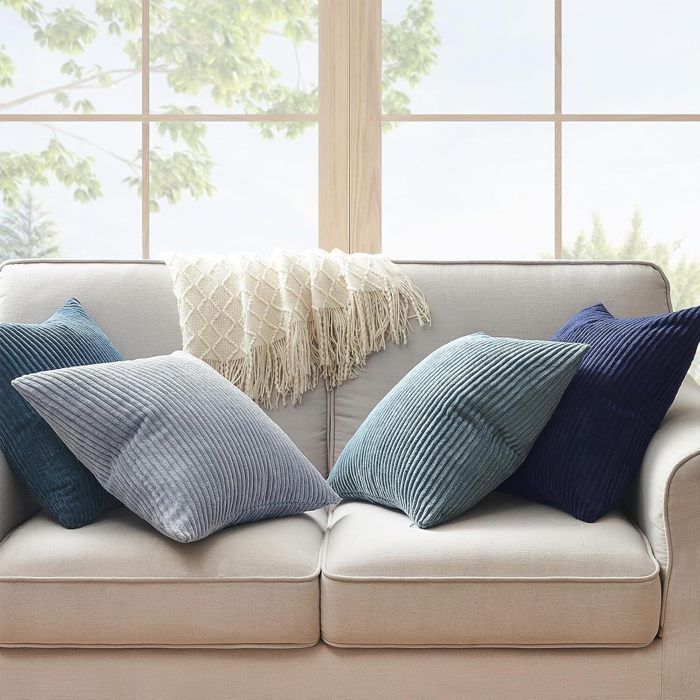 4 X Coussin 50x40 U 40x40 CM Noir Cuir Véritable Décoratif De Canapé