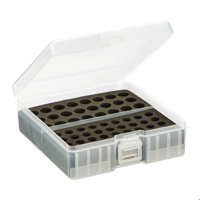 2 Organisateurs à Piles Transparent/Noir - Pour 60 AA Ou AAA - Range-Piles Pratique - 15x15,5x5,5cm