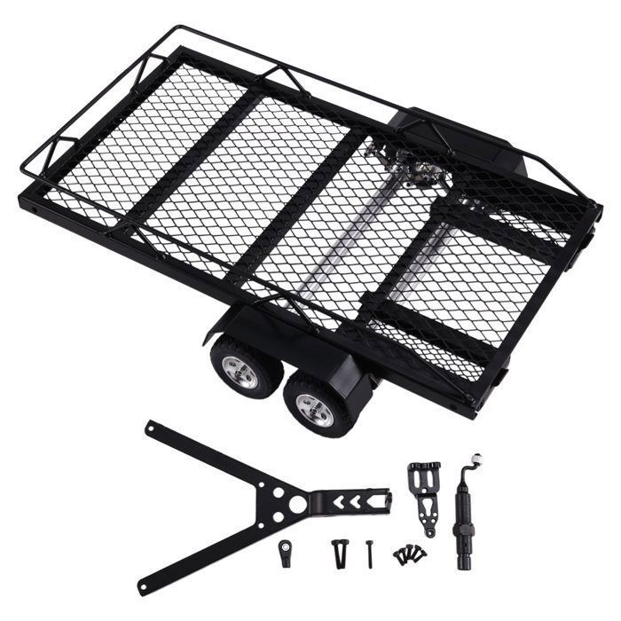 Remorque d'attelage de voiture RC pour Traxxas 1/18 TRX4M, en alliage d' aluminium (titane Remorque d'attelage de voiture RC pour Traxxas 1/18 TRX4M, en alliage d' aluminium (titane