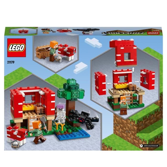 LEGO® 21179 Minecraft La Maison Champignon, Set Jouet de Construction pour  Enfants dès 8 ans, Idée de Cadeau, avec Figurines