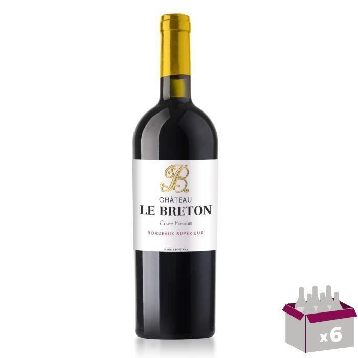 4 achetées + 2 offertes - Château Le Breton Cuvée Premium 2017 Bordeaux Supérieur - Vin rouge de Bordeaux