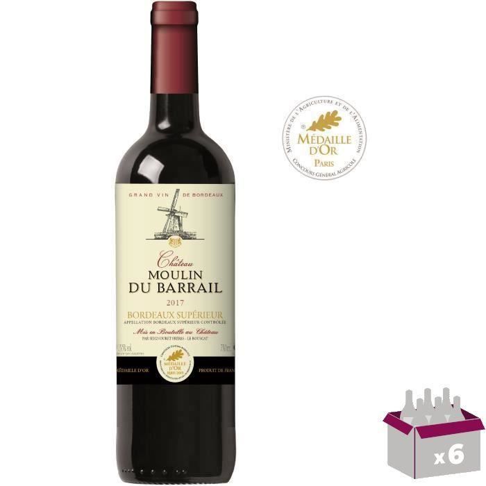 Château Moulin du Barrail 2017 Bordeaux Supérieur - Vin rouge de Bordeaux x6