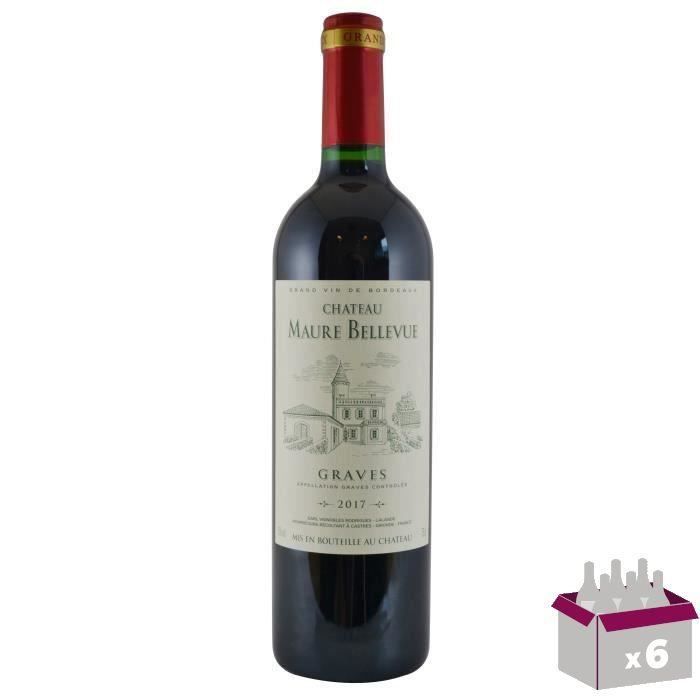 Château Maure Bellevue 2017 Graves - Vin rouge de Bordeaux x6