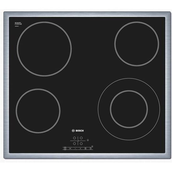Plaque de cuisson Vitrocéramique BOSCH PKF645B17E - 4 foyers - 6600W - L57,5 x P50,5cm - Noir