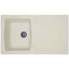 STRADOUR Evier cuisine à encastrer 1 bac + 1 égouttoir Arena - Résine - 86 x 50 cm - Blanc