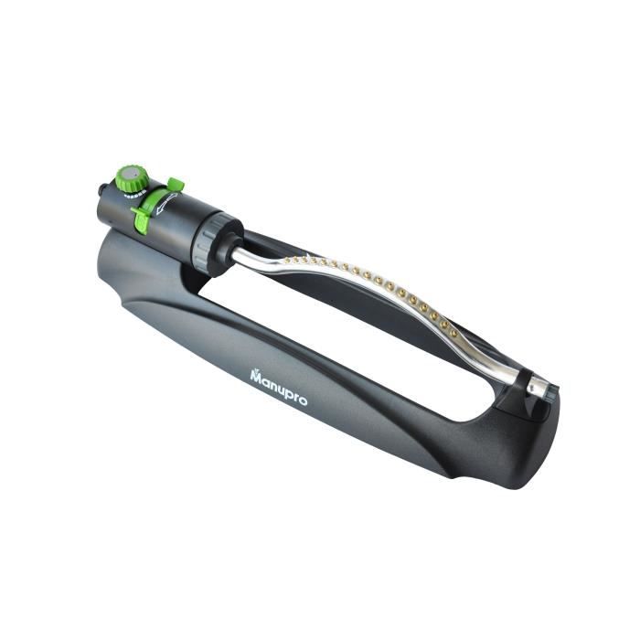 Arroseur oscillant MANUPRO - Largeur d'arrosage variable - 17 buses en laiton - Pour surfaces jusqu'