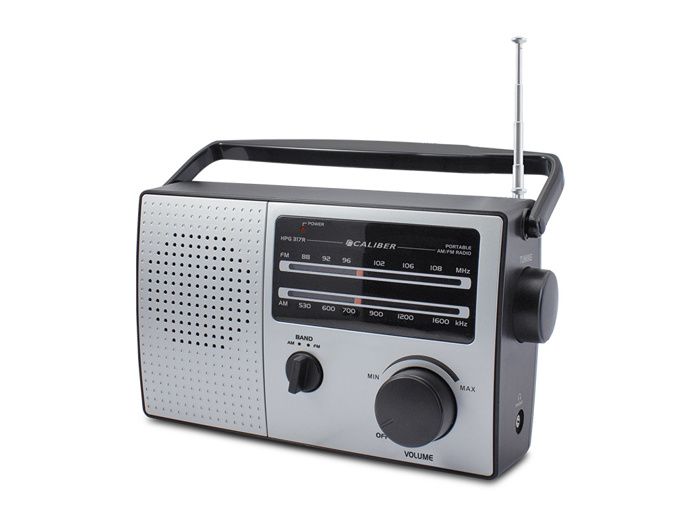 Radio portable - CALIBER HPG317R - FM AM - Piles et câble d'alimentation - 221 x 97 x 125 mm - Argenté