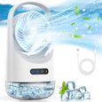 Climatiseurs Portables, Climatiseur Personnel , Mini Rafraîchisseur D'Air USB avec Réservoir D'Eau de 400 Ml pour Chambre et Bureau