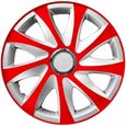 Enjoliveurs de roue - set complet de 4 pièces - NRM Drift Extra - rouge / argent - 15"-0