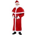 Costume de Père Noël - DEUBA - Ensemble complet 5 pièces avec barbe et ceinture - Adulte Rouge-0