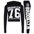 Ensemble t-shirt et legging à capuche et imprimé Brooklyn 76 New York pour filles 7 à 13 ans-0
