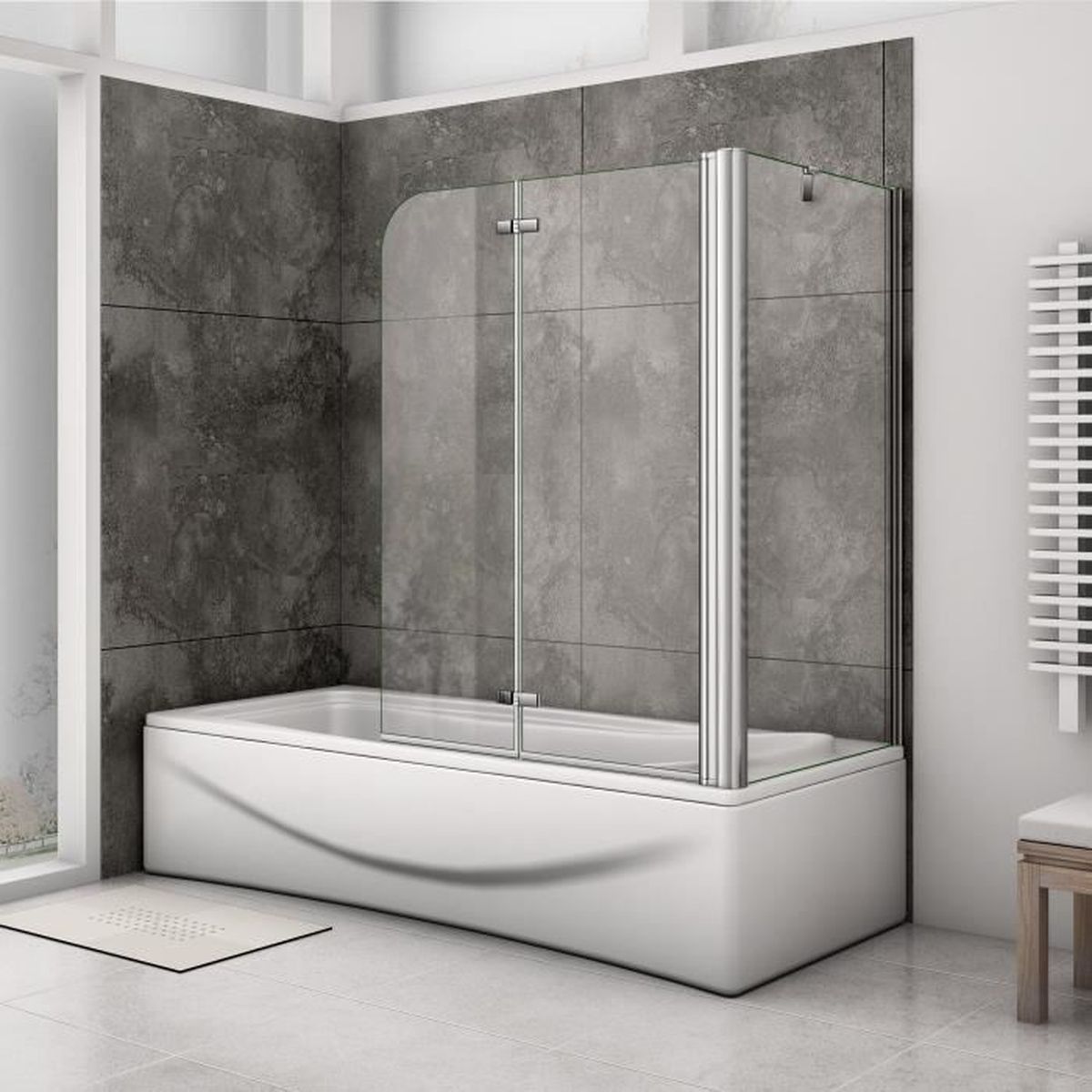 Ocean Sanitaire Pare Baignoire 120x140 Cm Pivotant A 180 Et Une Paroi De Fixation En 70x140cm Achat Vente Porte De Baignoire Ocean Sanitaire Pare Baigno Cdiscount
