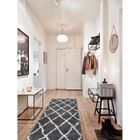 NAZAR ASMA Tapis de couloir Shaggy - Style berbère - 67 x 180 cm - Gris - Motif géométrique