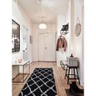 NAZAR ASMA Tapis de couloir Shaggy - Style berbère - 67 x 180 cm - Noir - Motif géométrique