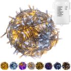 VOLTRONIC® Guirlande lumineuse 10m, chaud froid, 100 LED, câble transparent - À piles