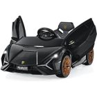 COSTWAY Lamborghini SIAN Voiture Électrique 12V/4,5 Ah pour Enfants 3-8 Ans,Télécommande 2.4G, 2 Moteur, MP3, USB, TF, Radio, Récit Noir