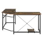 Bureau Informatique d'angle Design Industriel HOMCOM - Support CPU - Aspect Vieux Bois métal Noir