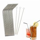 SERDA-RUN 8pcs pailles en acier inoxydable + 3pcs propres brosse métalliques accessoires de bar de paille