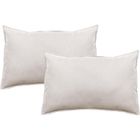 Lot de 2 taies d'oreiller Palace pur coton teint lavé 63 fils/cm² Vent du sud - Palace Naturel - Lot de 2 taies d'oreiller 50 x 70