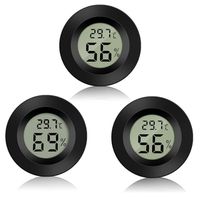 Mini Digital LCD Thermomètre, 3PCS Thermomètre Hygromètre, Jauge d'Humidité Intérieure Extérieure pour Humidificateurs