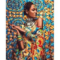 Peinture par numéro Figured Art Femme en habits traditionnels 40x50 cm Multicolore