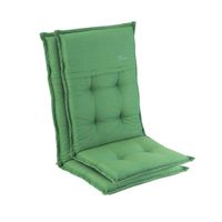 Coussin de chaise de jardin à dossier haut Blumfeldt Coburg en polyester vert 53x117x9 cm lot de 2