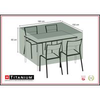Housse pour table rectangulaire + chaises - THERMACELL - 180x150x85cm - Noir - indéchirable