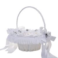 1 pc panier de fleurs Decoratve Portable élégant Bowknot cristal de mariage mariée ornement fête fournitures BOITE A DRAGEES