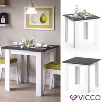 Table de salle à manger VICCO KARLOS 80 cm blanche, anthracite, table, salle à manger, séjour, table de cuisine
