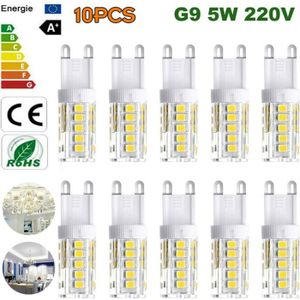 AMPOULE - LED Lot de 10 Ampoules LED G9 - Blanc Froid 6000K 400LM - 5W - Économie d'Énergie