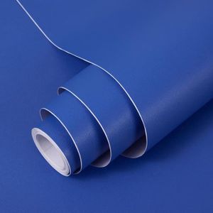 PAPIER PEINT Papier Adhesif Pour Meuble Bleu Matte 40X300Cm Fil