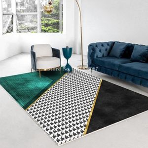 TAPIS Tapis géométrique vert de luxe pour salon nordique - DSN-6695 - 120x180cm - Antidérapant