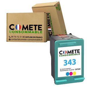 Cartouches D'encre Compatibles HP 343 + 338XL (Noir & Couleur) - Lot De 2 - Fabriqué En France