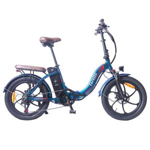 VÉLO ASSISTANCE ÉLEC FAFREES F20 Pro Vélo électrique 20 pouces Cadre pliant E-bike 7 vitesses avec batterie au lithium amovible 18AH - Bleu profond