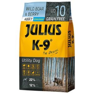CROQUETTES Julius-K9 Wild Boar & Berry - Croquettes sans céréales - Pour chien adulte - 10kg