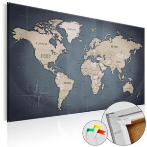 Carte du monde sur panneau en liège 40x60 cm